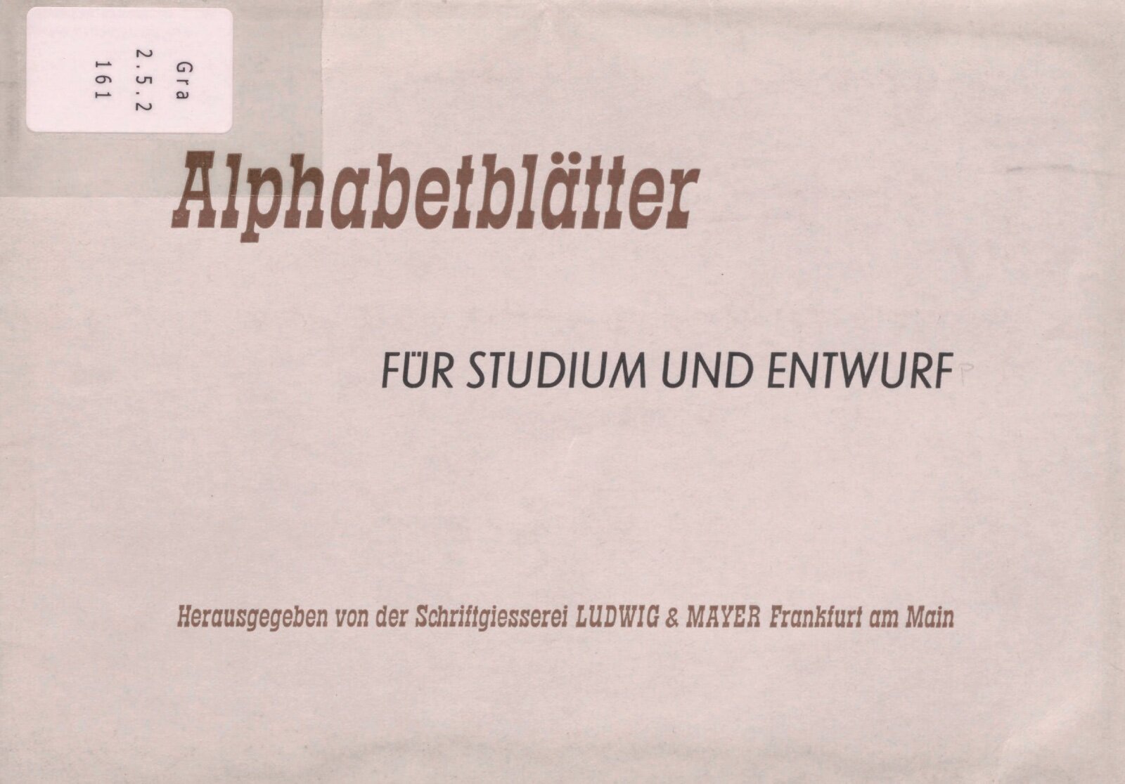 Alphabetblätter für Studium und Entwurf 