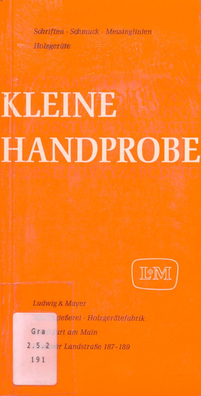 Kleine Handprobe: Schriften, Schmuck, Messinglinien, Holzgeräte 