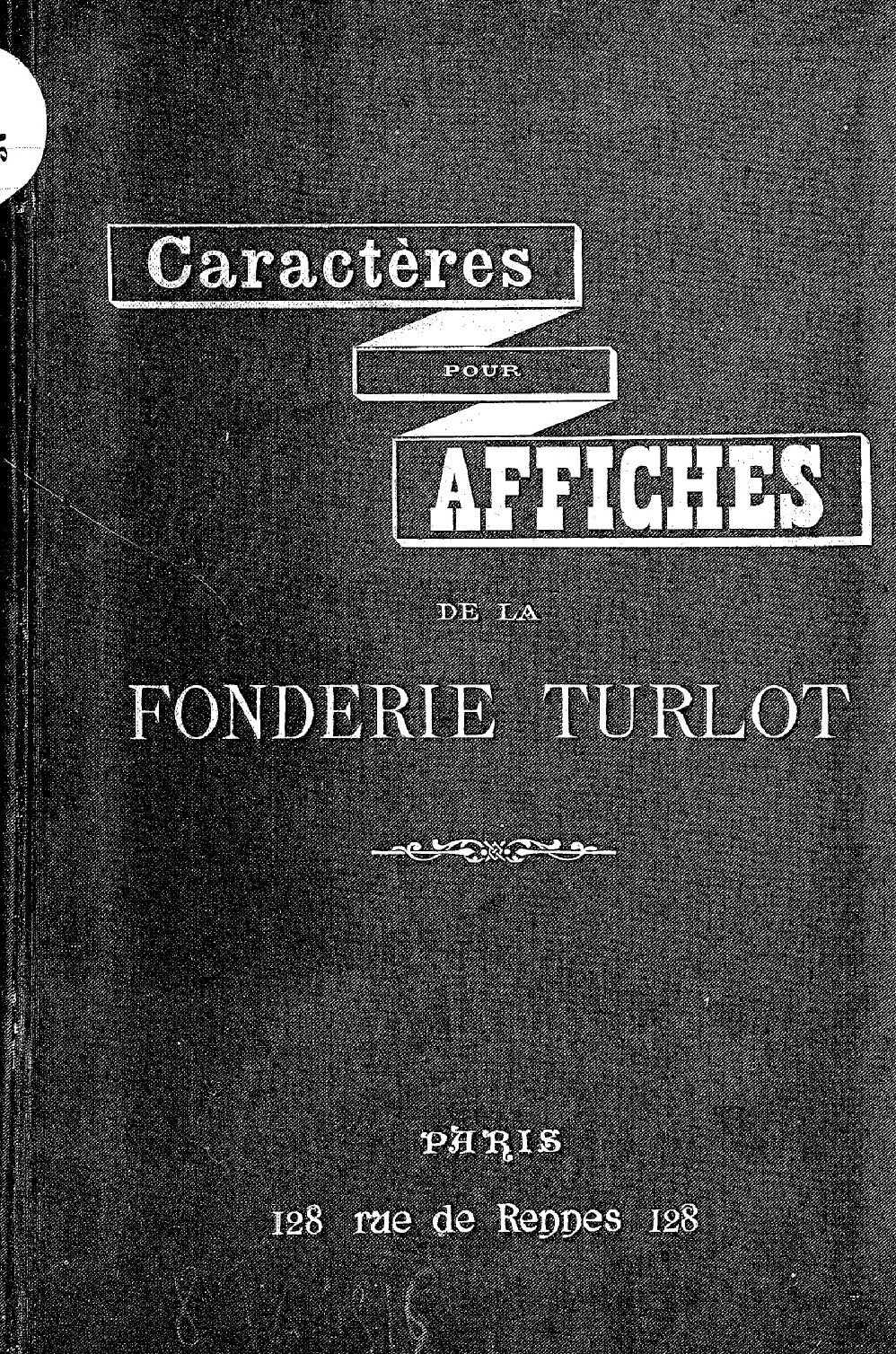 Caractères pour affiches de la fonderie Turlot 
