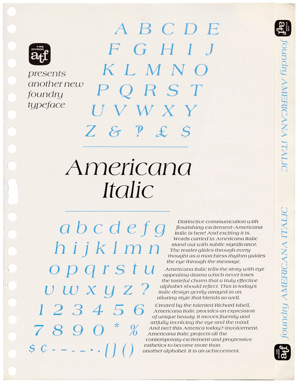 ATF presents another new foundry typeface: Americana Italic 