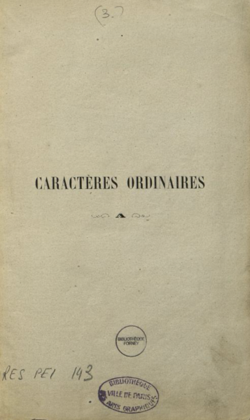 Caractères ordinaires