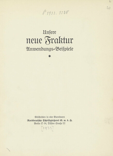 Unsere neue Fraktur, Anwendungsbeispiele