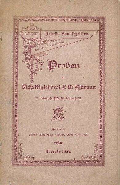 Proben der Schriftgießerei F. W. Aßmann