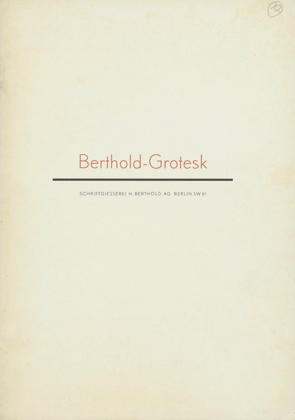 Berthold-Grotesk, Probendruck Nr. 317 