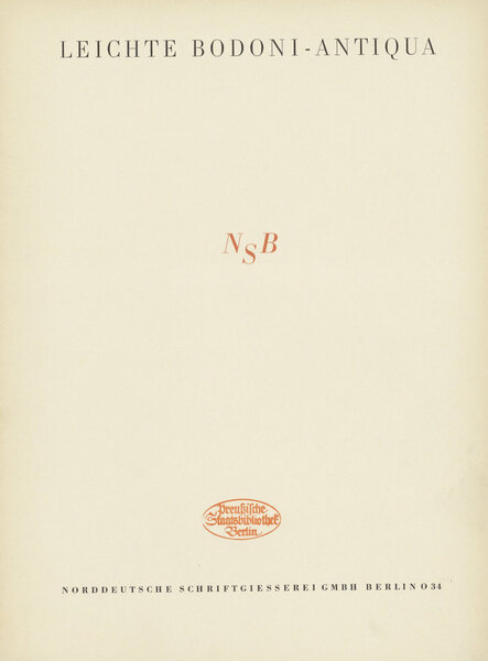 Norddeutsche Schriftgießerei: Leichte Bodoni-Antiqua