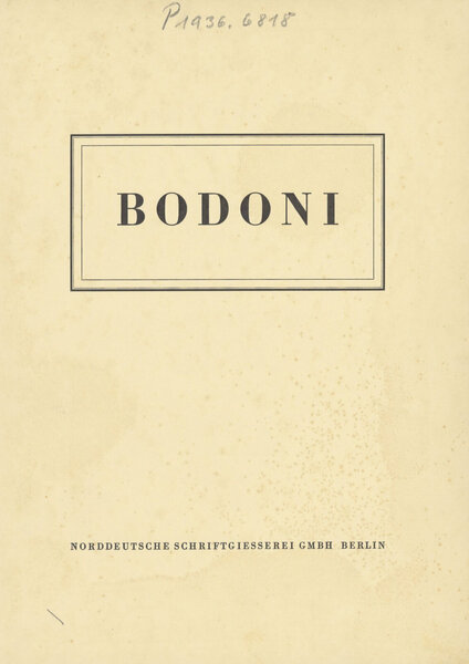 Sieben Garnituren Bodoni