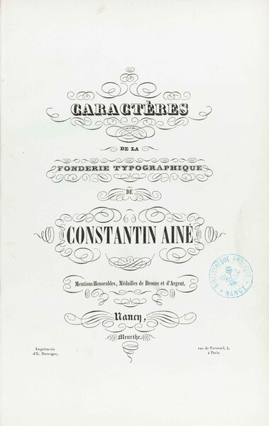 Caractères de la Fonderie typographique de Constantin Ainé