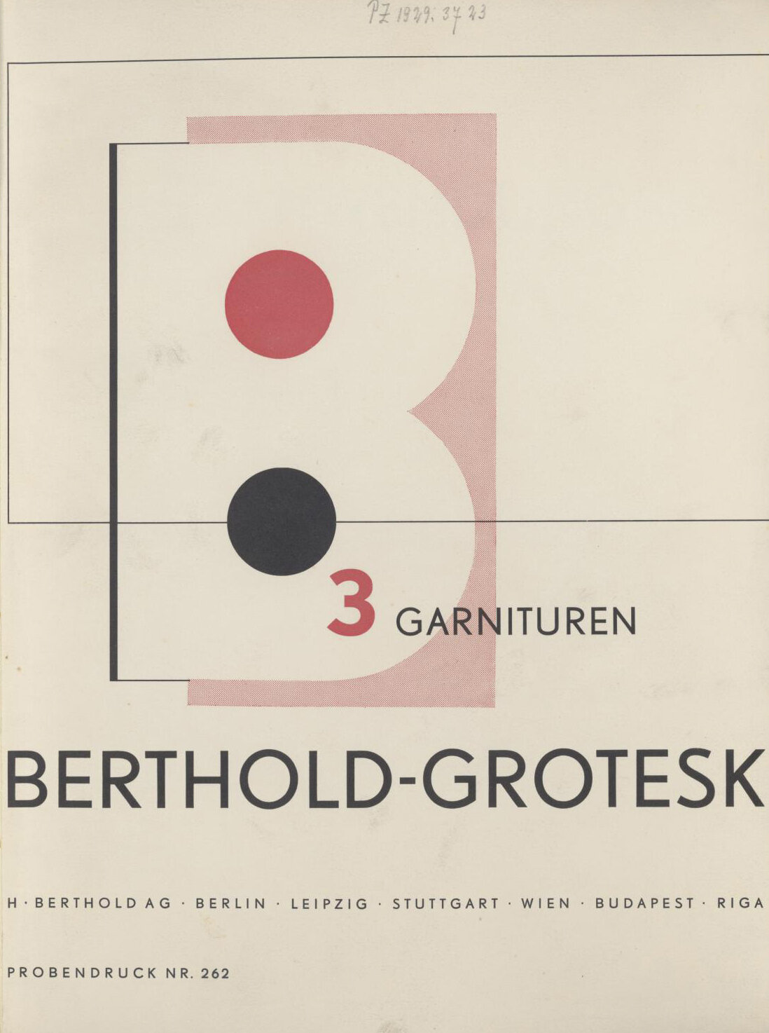 Berthold-Grotesk: 3 Garnituren 