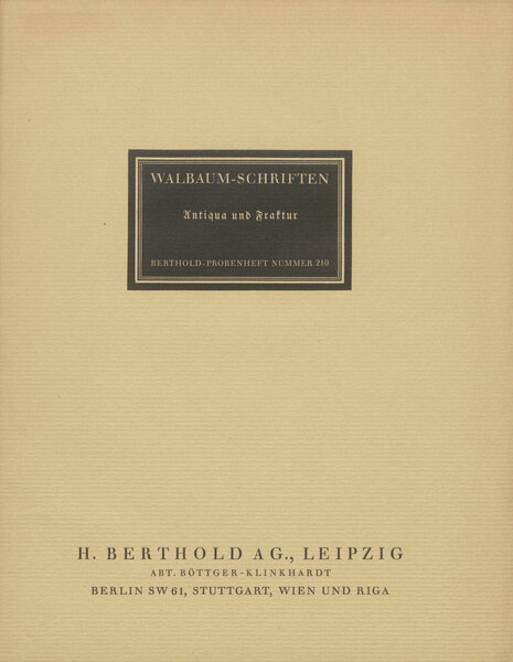 Walbaum-Schriften, Antiqua und Fraktur