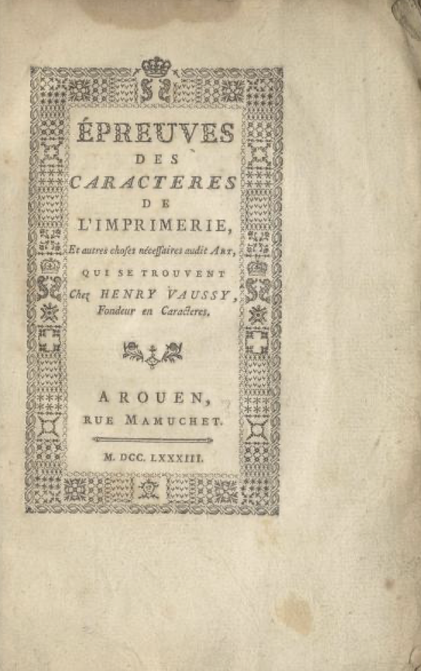 Épreuves des caractères de l’imprimerie // LLC1081