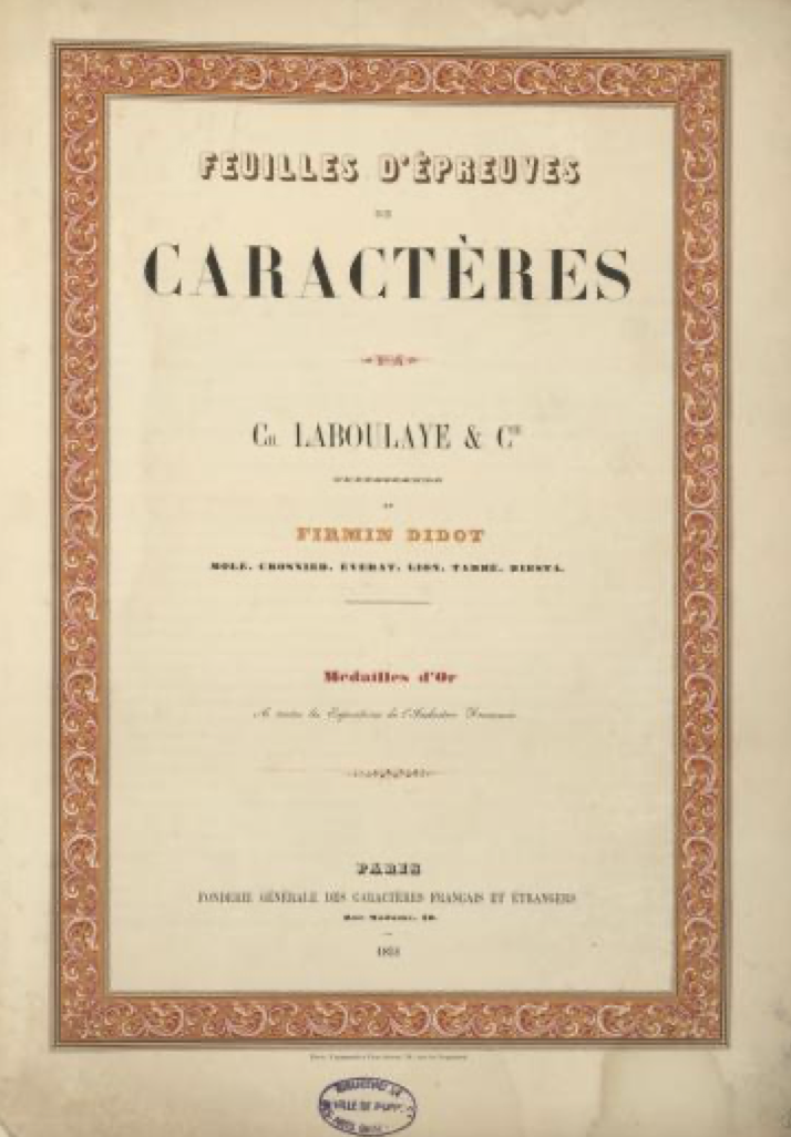 Feuilles d’épreuves de caractères de la fonderie Charles Laboulaye et cie // LLC1920