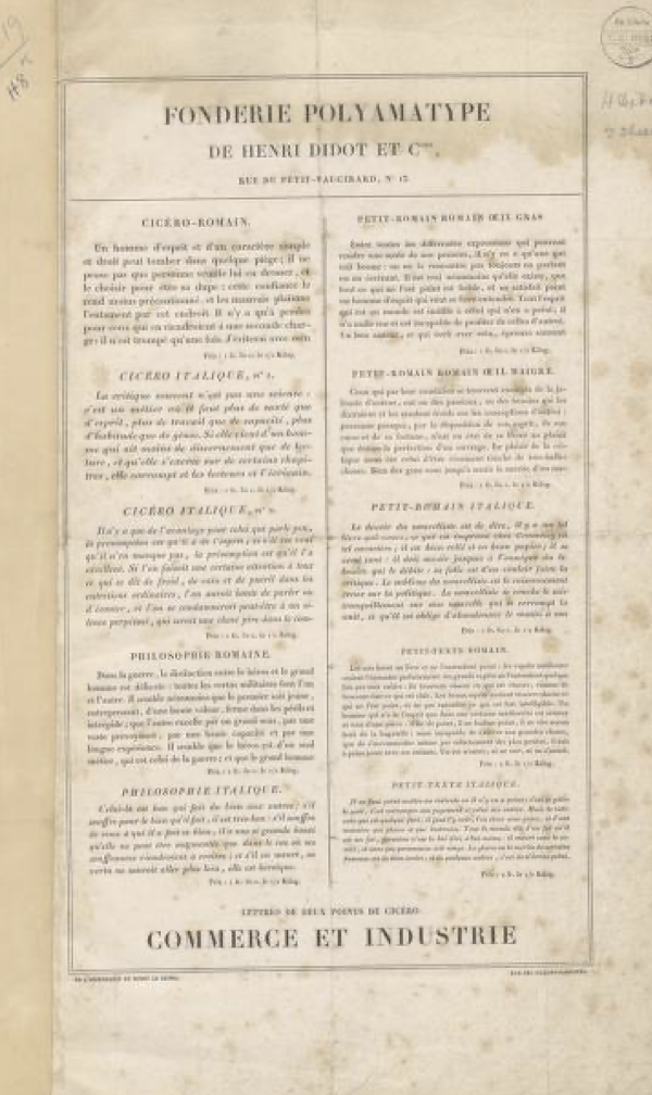 Fonderie Polyamatype de Henri Didot 
