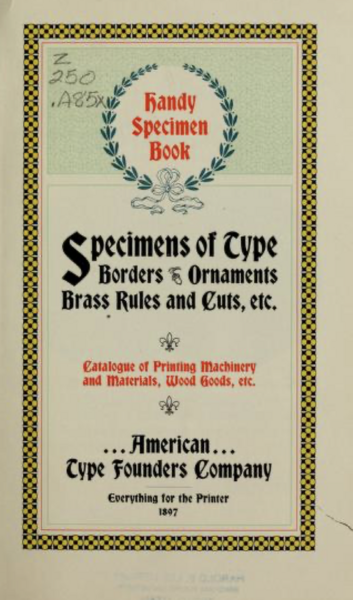 Handy Specimen Book: Specimens of Type