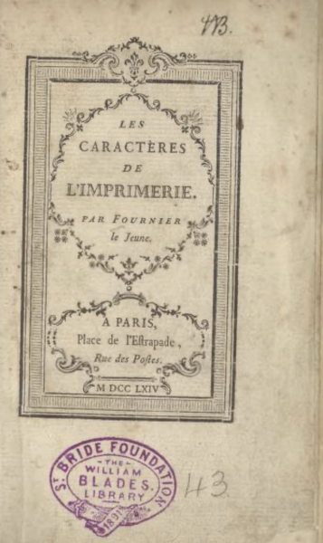 Les caractères de l’imprimerie par Fournier le Jeune