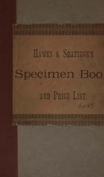 New Specimen Book and Price List of Types, Rules, Borders and Other Printing Material
