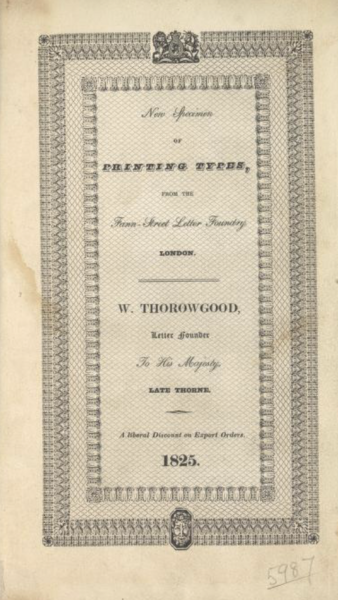 New specimen of printing types from the Fann Street letter foundry, London