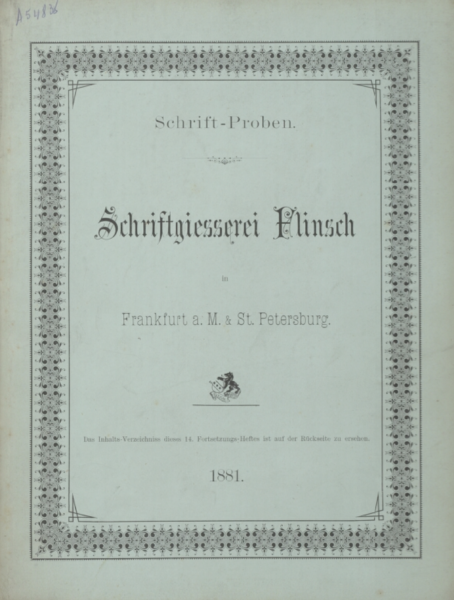Schrift-Proben. Schriftgießerei Flinsch