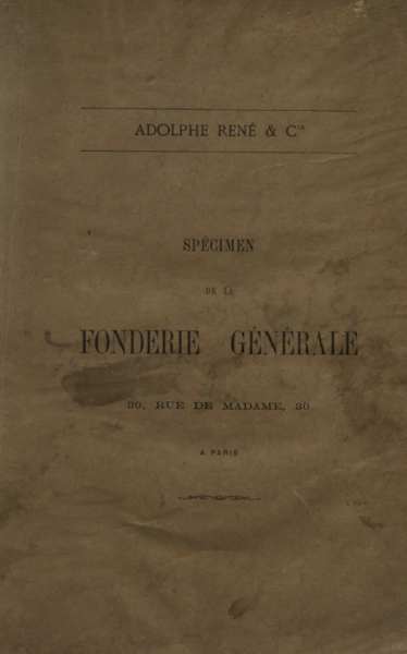 Spécimen de la Fonderie Génerale