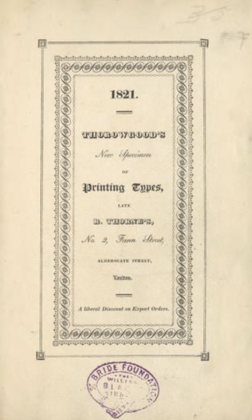 Thorowgood’s new specimen of printing types