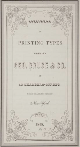 Specimens of Printing Types Cast by Geo. Bruce & Co.