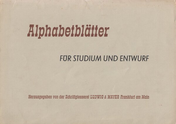 Alphabetblätter für Studium und Entwurf