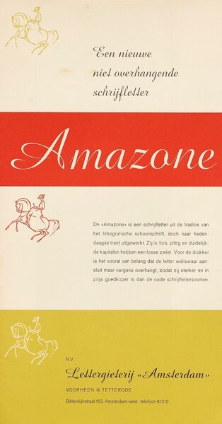 Een nieuwe niet overhangende schrijfletter: Amazone