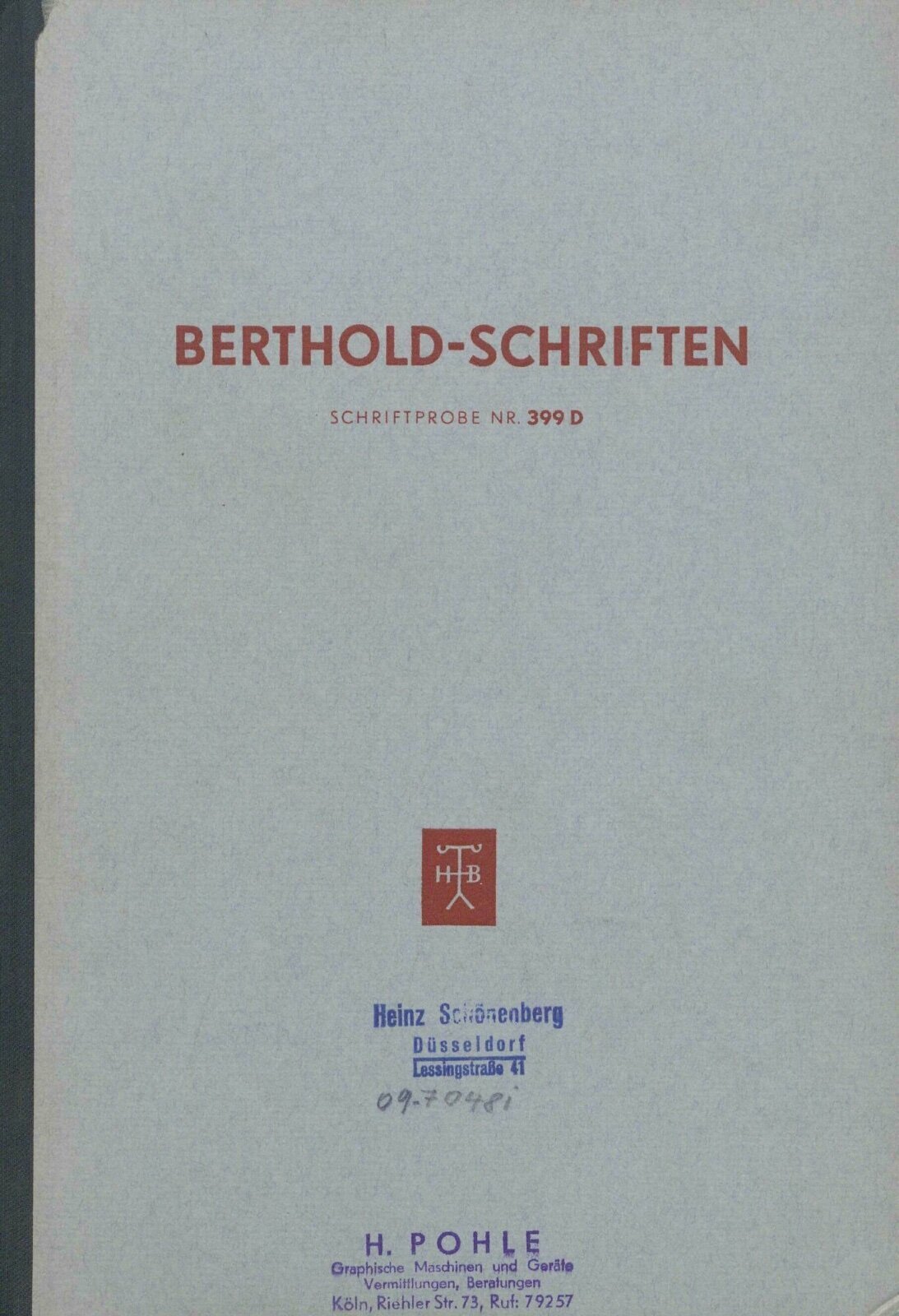 Berthold-Schriften, Schriftprobe Nr. 399 D // LLC448