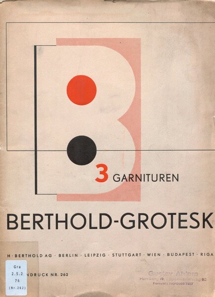 Berthold-Grotesk: 3 Garnituren