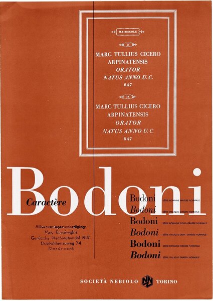 Bodoni Caractère