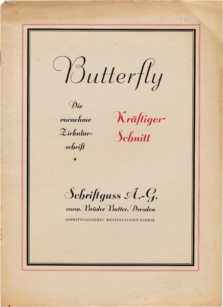 Butterfly: Die vornehme Zirkular-Schrift; Kräftiger Schnitt