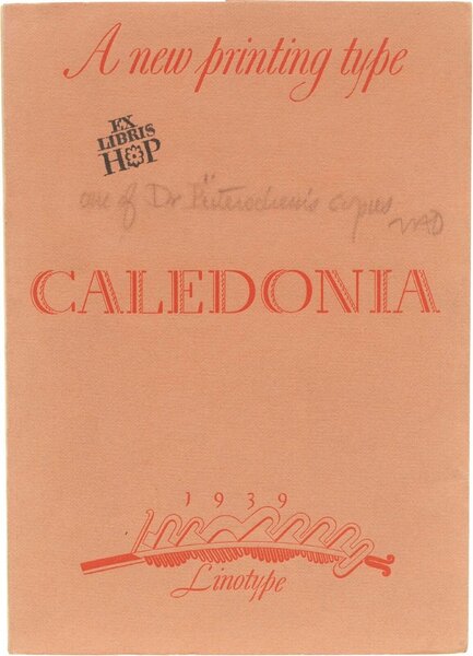 A new printing type: Caledonia