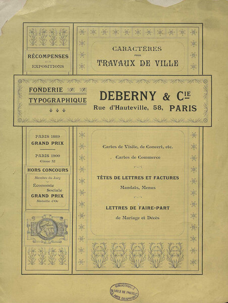 Caractères pour travaux de ville [1900]