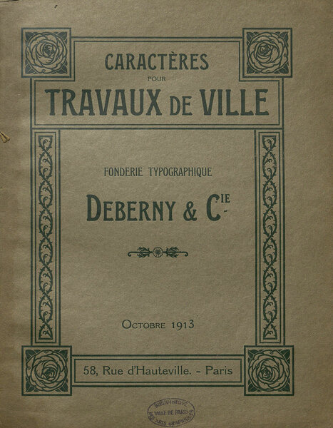 Caractères pour travaux de ville [1913]
