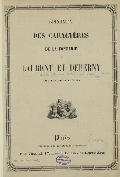 Spécimen des caractères
