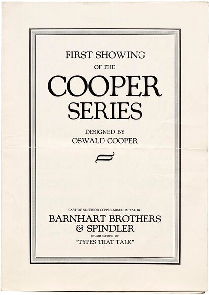 First Showing of the Cooper Series