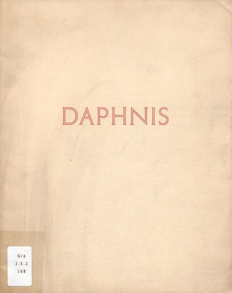 Daphnis: eine lichte Schrift von Walter Tiemann