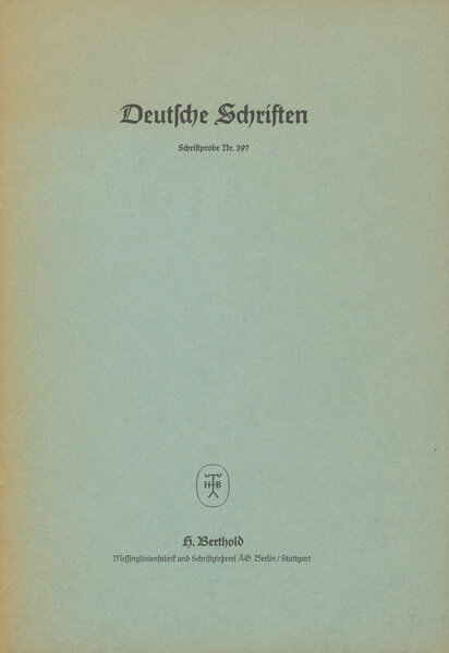 Deutsche Schriften, Schritprobe 397