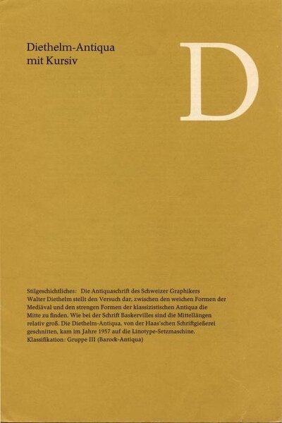 Diethelm-Antiqua mit Kursiv