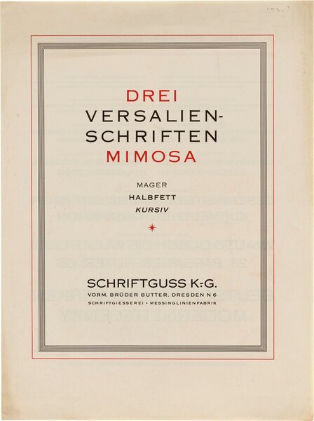 Drei Versalien-Schriften: Mimosa