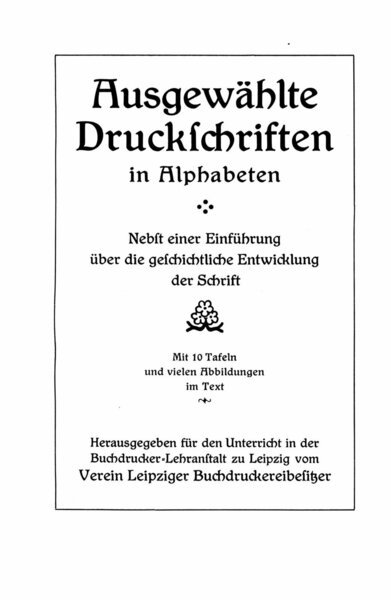 Ausgewählte Druckschriften in Alphabeten
