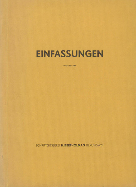 Einfassungen, Probe Nr. 284