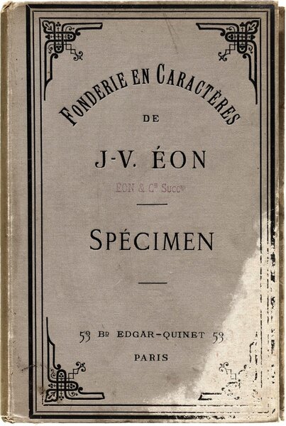 Founderie J-V: Éon Specimen des Caractères