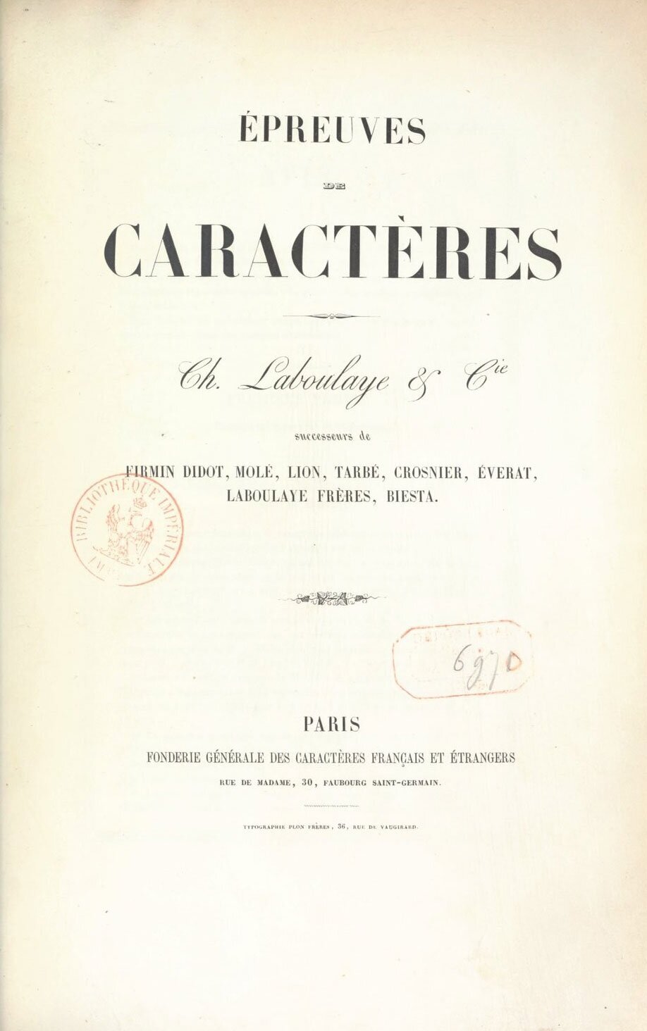 Épreuves de caractères, Ch. Laboulaye et Cie // LLC1919
