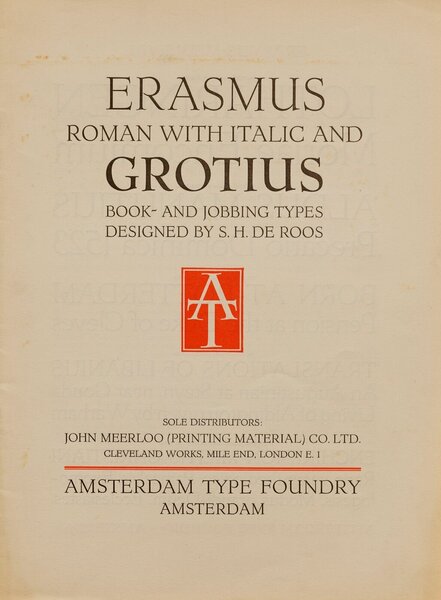 Erasmus roman with italic and Grotius