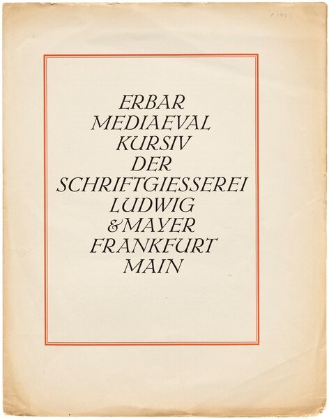 Erbar-Mediaeval-Kursiv der Schriftgießerei Ludwig & Mayer