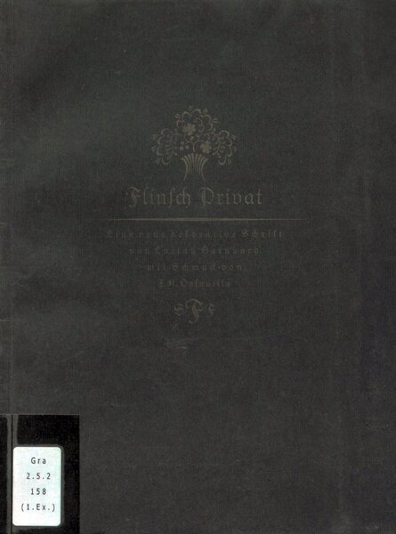 Flinsch Privat: Eine neue dekorative Schrift von Lucian Bernhard