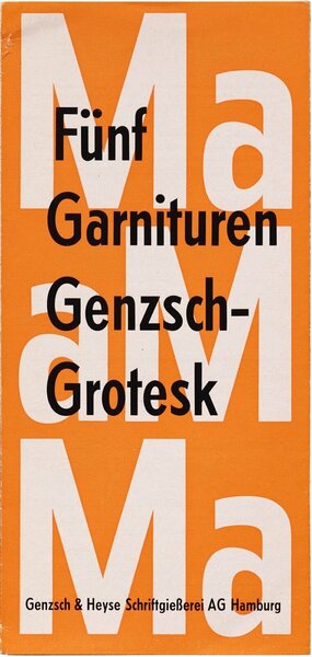 Fünf Garnituren Genzsch-Grotesk