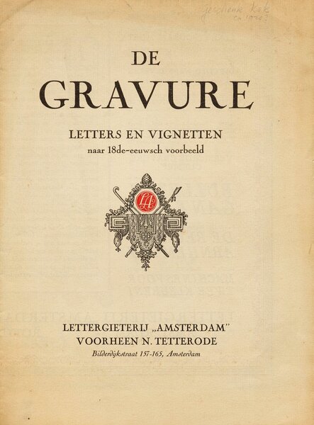 De Gravure: Letters en Vignetten, naar 18de-eeuwsch voorbeeld