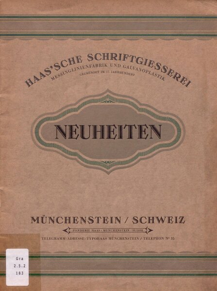Haas’sche Schriftgiesserei: Neuheiten