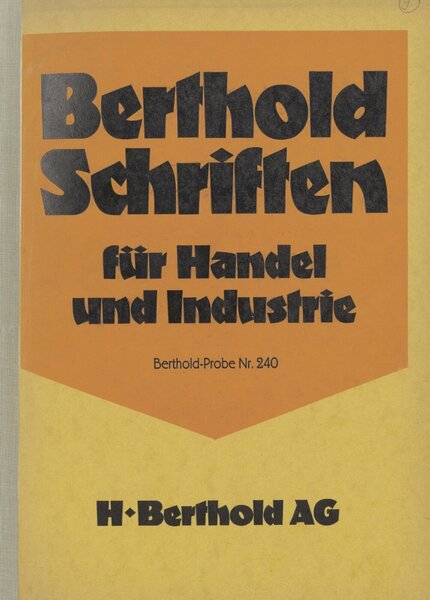 Berthold Schriften für Handel und Industrie